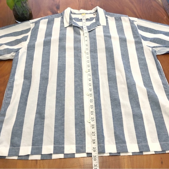 Jack and Jones Stripped Pastel Grayish Blue Casual Button Down Shirt Blouse. XXL - Picture 7 of 11